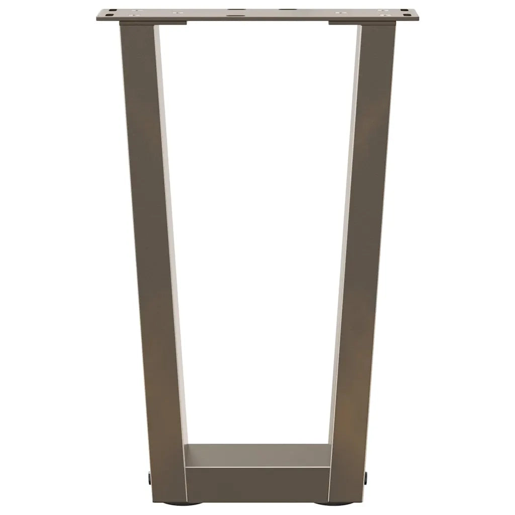 Gambe per Tavolino da Caff¨¨ a Forma di V 2 pz-Set di 2 Gamba per Tavolo Acciaio Naturale 28x(42-43,3) cm Acciaio