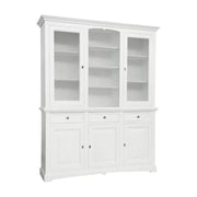 Cristalleria in legno 3 ante shabby bianco 170x46x215 - Mobili 2G
