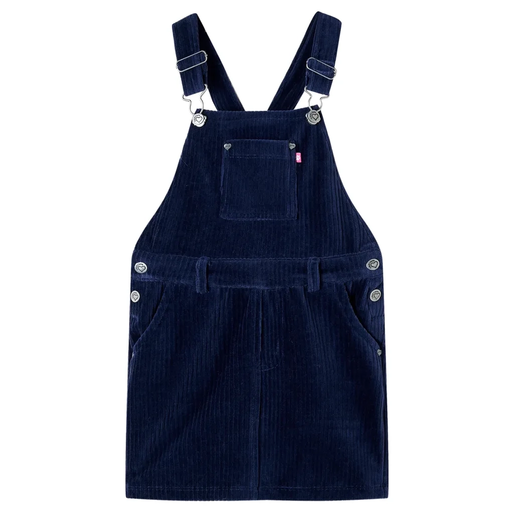 Abito Scamiciato da Bambina Velluto a Coste Blu Marino 92cod mxl 132722