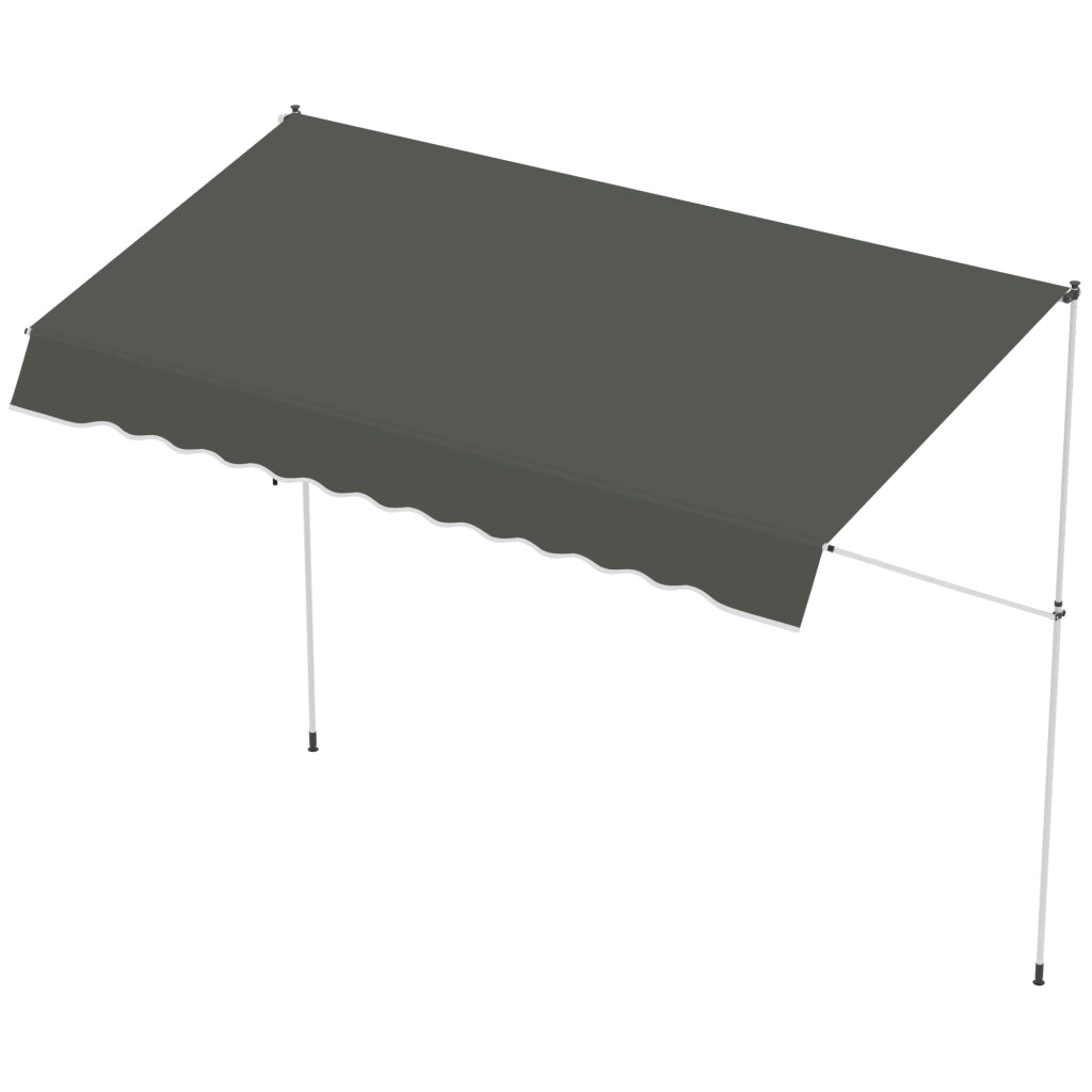 Tenda da Sole 3x1.5 m ¨C Zephmum ¨C Grigio Poliestere Metallo