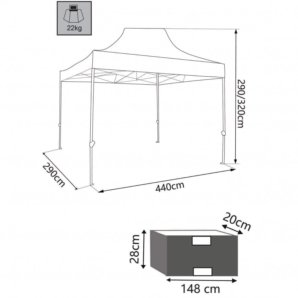 Gazebo Party 3x4,5 m in Alluminio Bianco