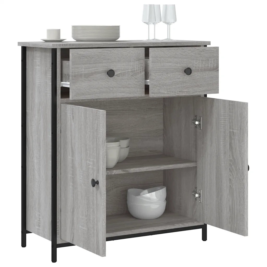 Credenza Grigio Sonoma 70x30x80 cm in Legno Multistrato