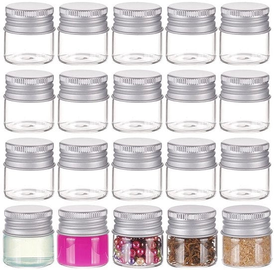 Contenitori Cosmetici 20 pezzi - Flaconi in Vetro 10ml - Flaconi Monster - Bocchette in Alluminio - Per Fluidi - Arte e Artigianato