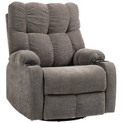 Poltrona Relax Girevole con Poggiapiedi ¨C Zephmum ¨C Beige 88x96x108cm