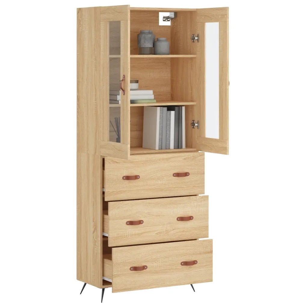 Credenza-Buffet-Armadio da cucina Rovere Sonoma 69,5x34x180 cm in Legno Multistrato 619397