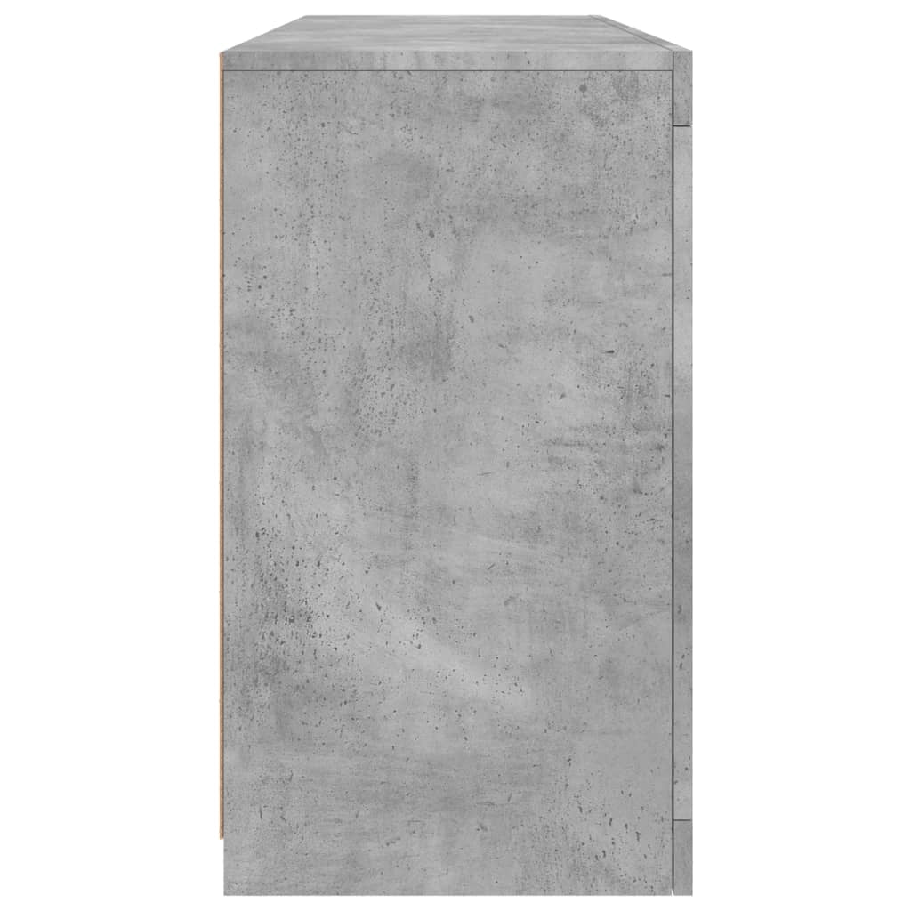 Credenza cassettiera armadio mobile contenitore organizer per cucina soggiorno salotto con luci LED 142,5 x 37 x 67 cm grigio 02_0029977
