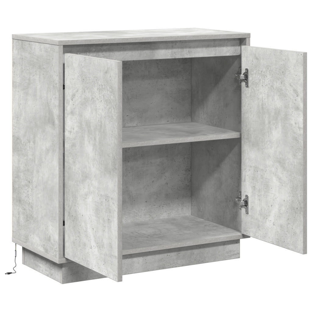 Mobile TV  con LED Grigio Calcestruzzo 71x34,5x75 cm in Legno Ingegnerizzato