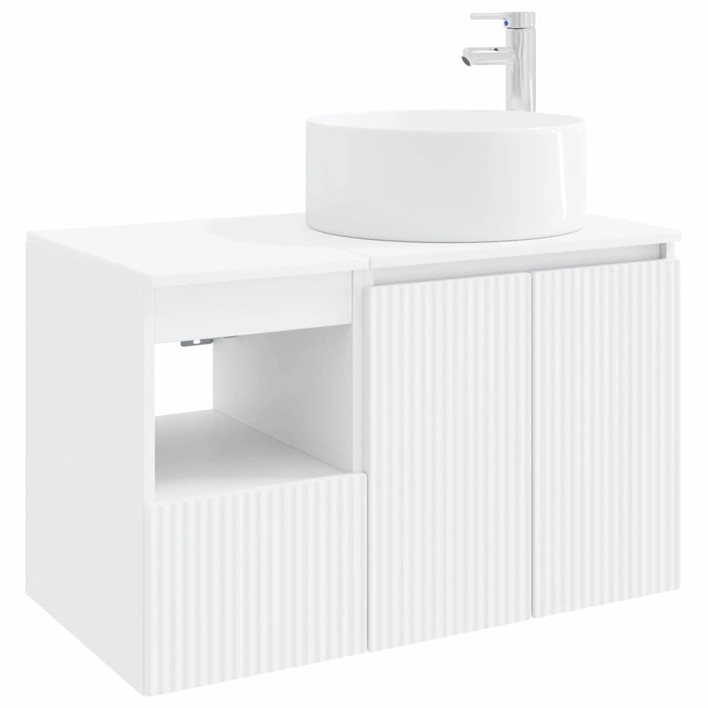 Set di mobili per il bagno 2 pz Bianco Legno ingegnerizzato 3404104