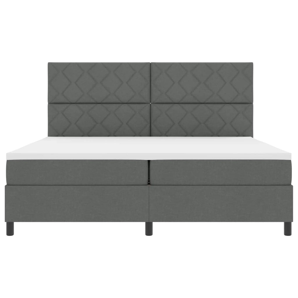 Letto a molle con materasso Grigio scuro 200 x 200 cm Tessuto 3342971