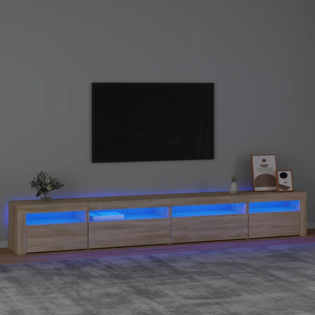 Mobile Porta TV con Luci LED-Credenza per TV Rovere Sonoma 270x35x40 cm