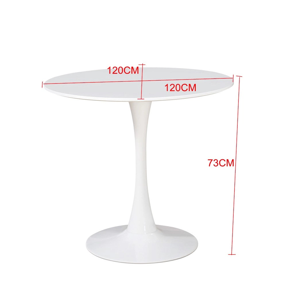 Tavolo rotondo Derek 120x120x73H colore bianco opaco