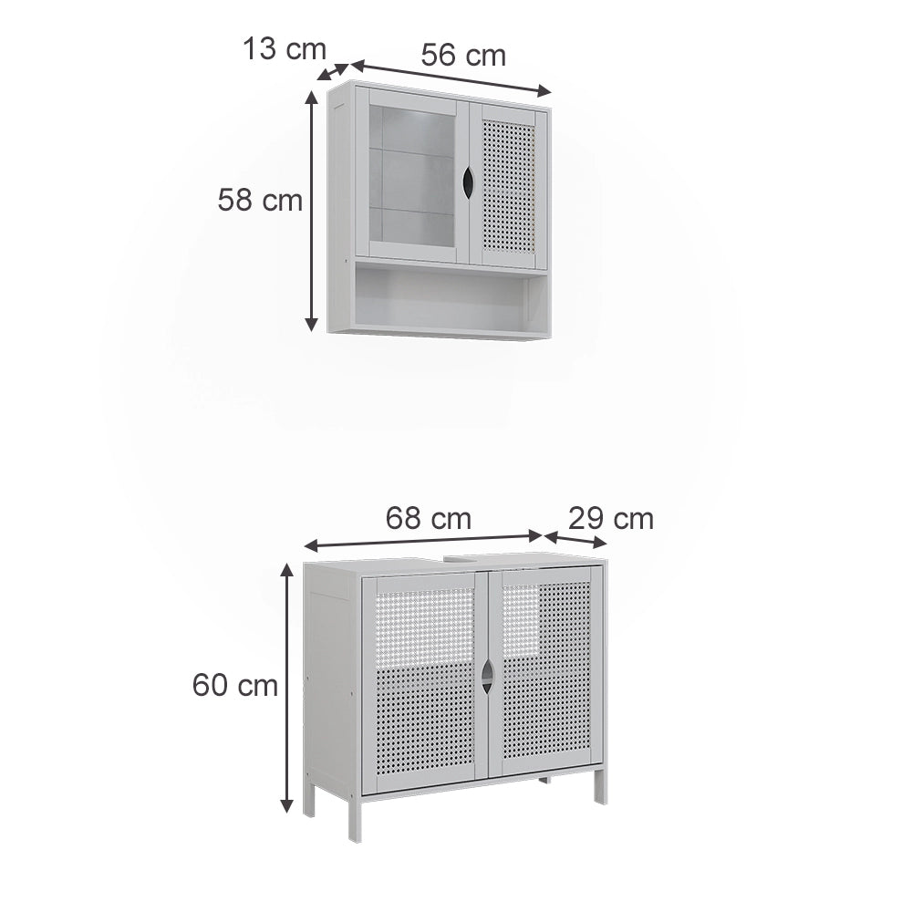 Vicco Set di mobili da bagno Bianco 2 parti