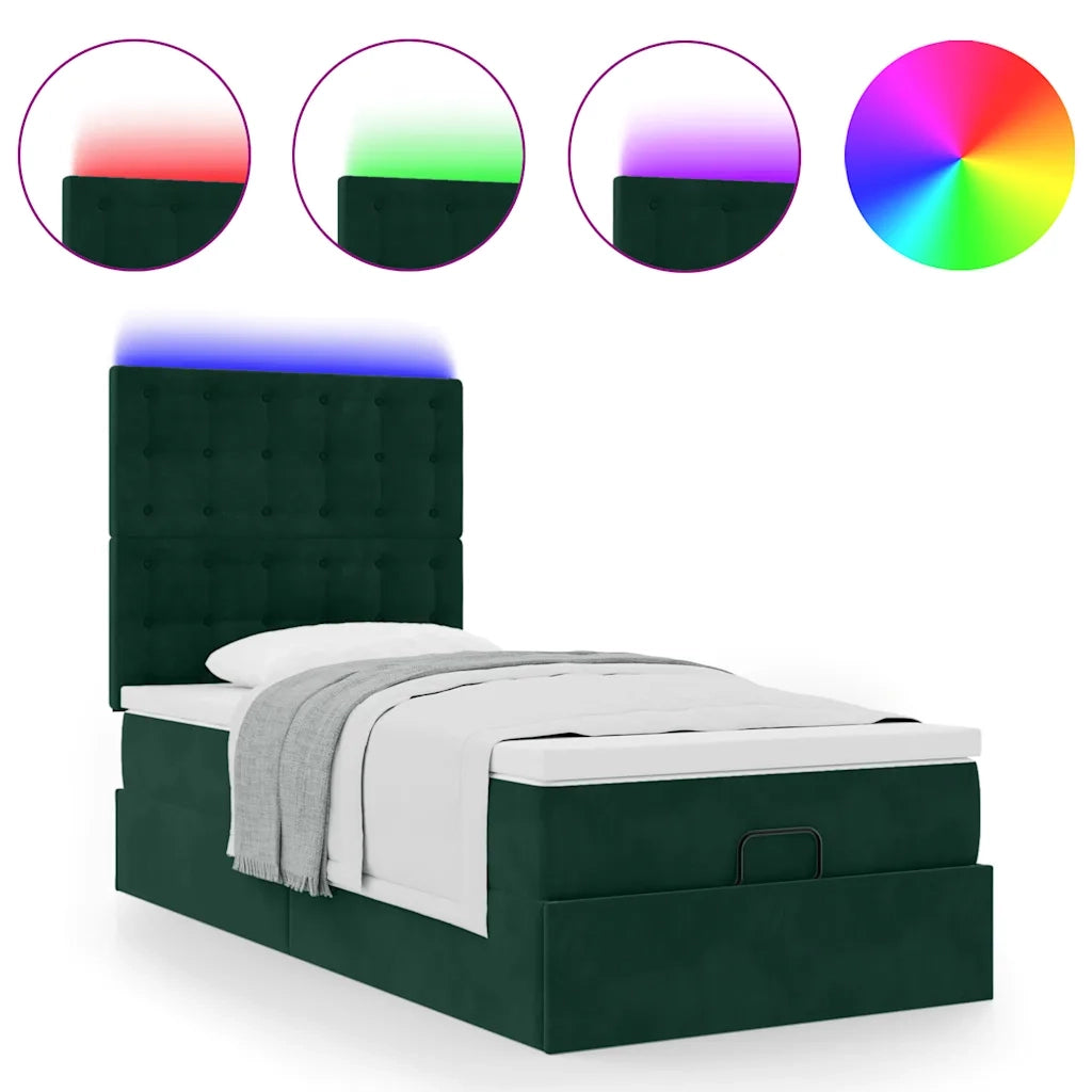 Struttura Letto Pouf con Materassi 90x190 cm in Velluto 3314435