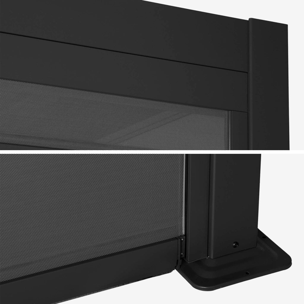 tenda laterale avvolgibile alluminio e textilene per pergola, 3m,