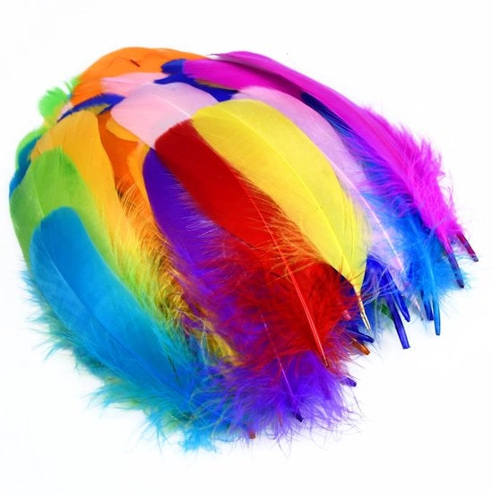 Gusci di piuma di anatra 100 pezzi - Piume naturali - Attività di hobby/DIY - Maschere/Cappelli - Trappole per sogni/Decorazioni - Alta qualità - Piume per hobby