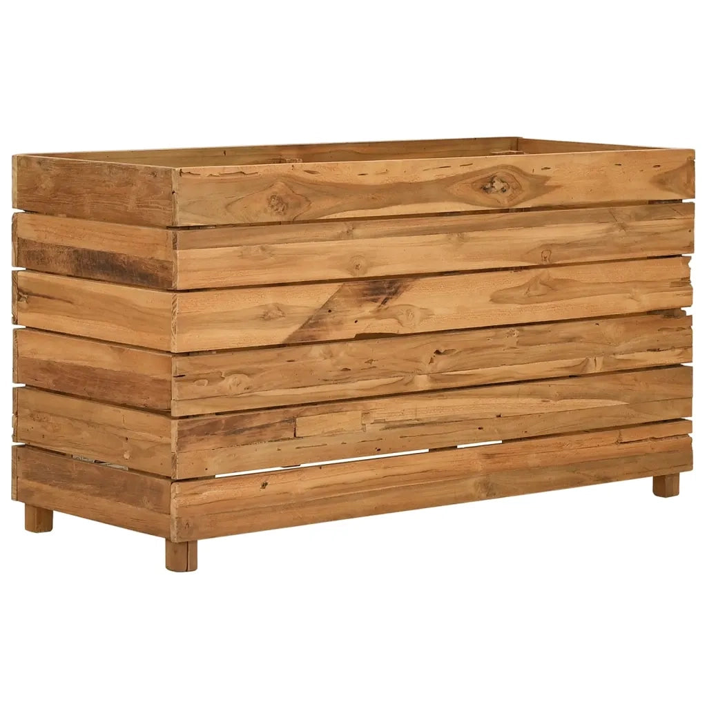 Letto Rialzato 100x40x55 cm Legno di Teak di Recupero e Acciaio 47425