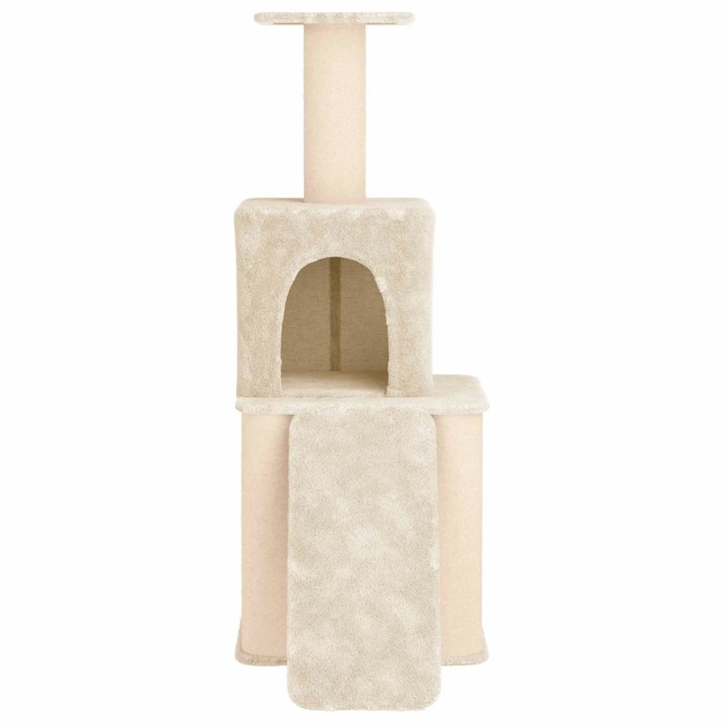 Albero per gatti con pali per graffiare in sisal Crema 146 cm 42033045