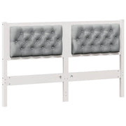 Testiera | Testata Bianco e grigio chiaro 150 cm Legno di pino massello