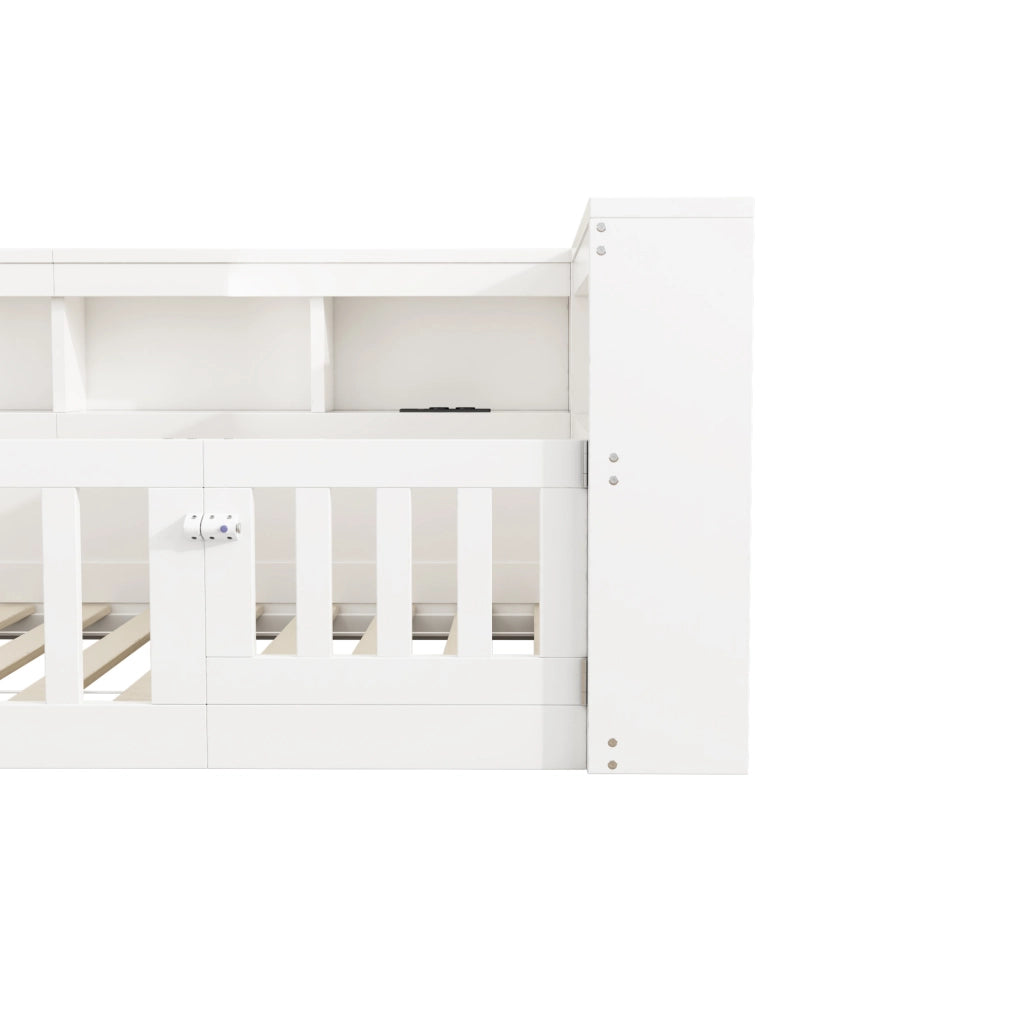 Daybed 90x200 cm con sponde, vano contenitore e presa USB