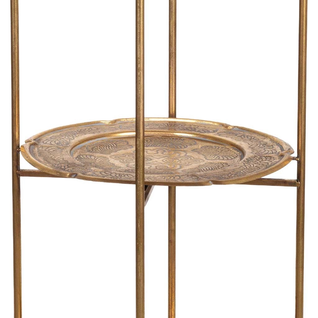 Mensola in metallo dorato 42,5x42,5x185,5h cm
