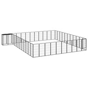 Recinto per cani 46 pannelli 50 x 100 cm acciaio verniciato a polvere nero 02_0043646