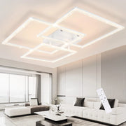 ZMH Lampada da soffitto LED quadrata in cristallo bianco per soggiorno con telecomando 82W