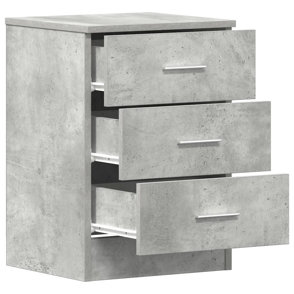 Comodini 2 pz-Set di 2 Tavolino da notte Grigio Cemento 38x35x56 cm in Legno Multistrato