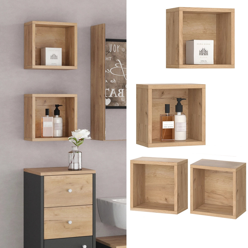 Vicco Mobile bagno Quercia dorata 25 x 25 cm Set di 2