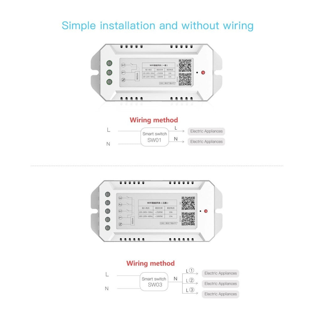 Trade Shop - Dispositivo Ricevitore Wifi Android On Off Smartphone Smart Home 3 Canali -