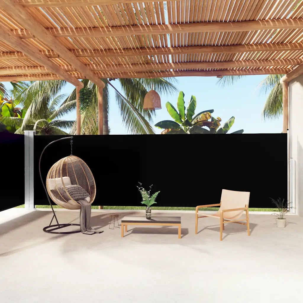 Tenda da Sole Laterale Retrattile Nera 180x1000 cm cod mxl 27462