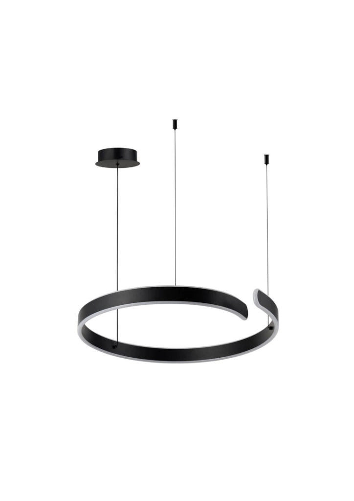 Lampadario Rabalux Silnora nero tondo LED 35W CCT variabile
