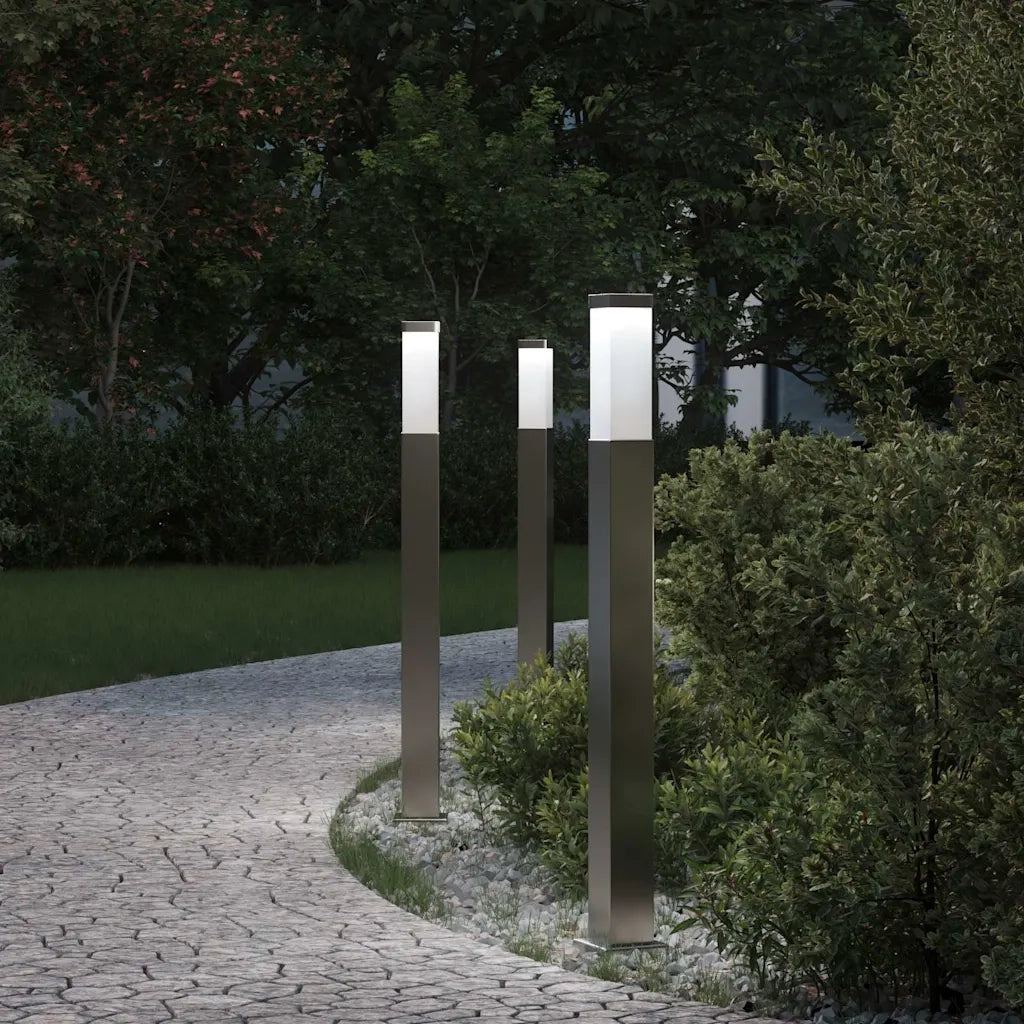 Lampioni a palo 3 pz 80 cm Acciaio Inox IP44 4006050