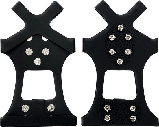 Stivali antiscivolo con 10 punte, manubri antiscivolo per neve, stivali antiscivolo con punte in acciaio inossidabile, stivali antiscivolo per ghiaccio, stivali con manubri per ghiaccio (M: 35-42) - chiodi a molla