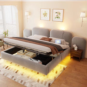 letto imbottito velluto grigio 213 x 278.5 cm