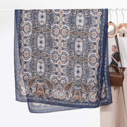 Elegante sciarpa oversize da donna in cotone e lino