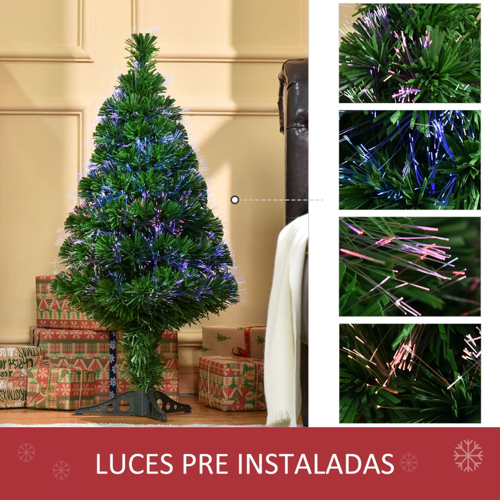 Albero di Natale Artificiale 90 cm Fibra Ottica 4 Colori con Base ?48x90cm Verde ¨C zephmum ¨C Verde
