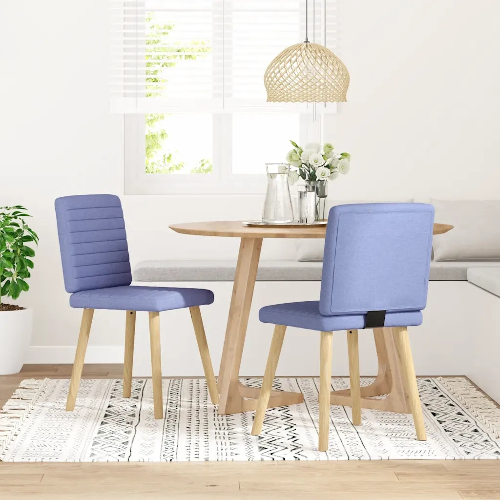 Sedie da Pranzo 2 pz Blu Jeans in Tessuto