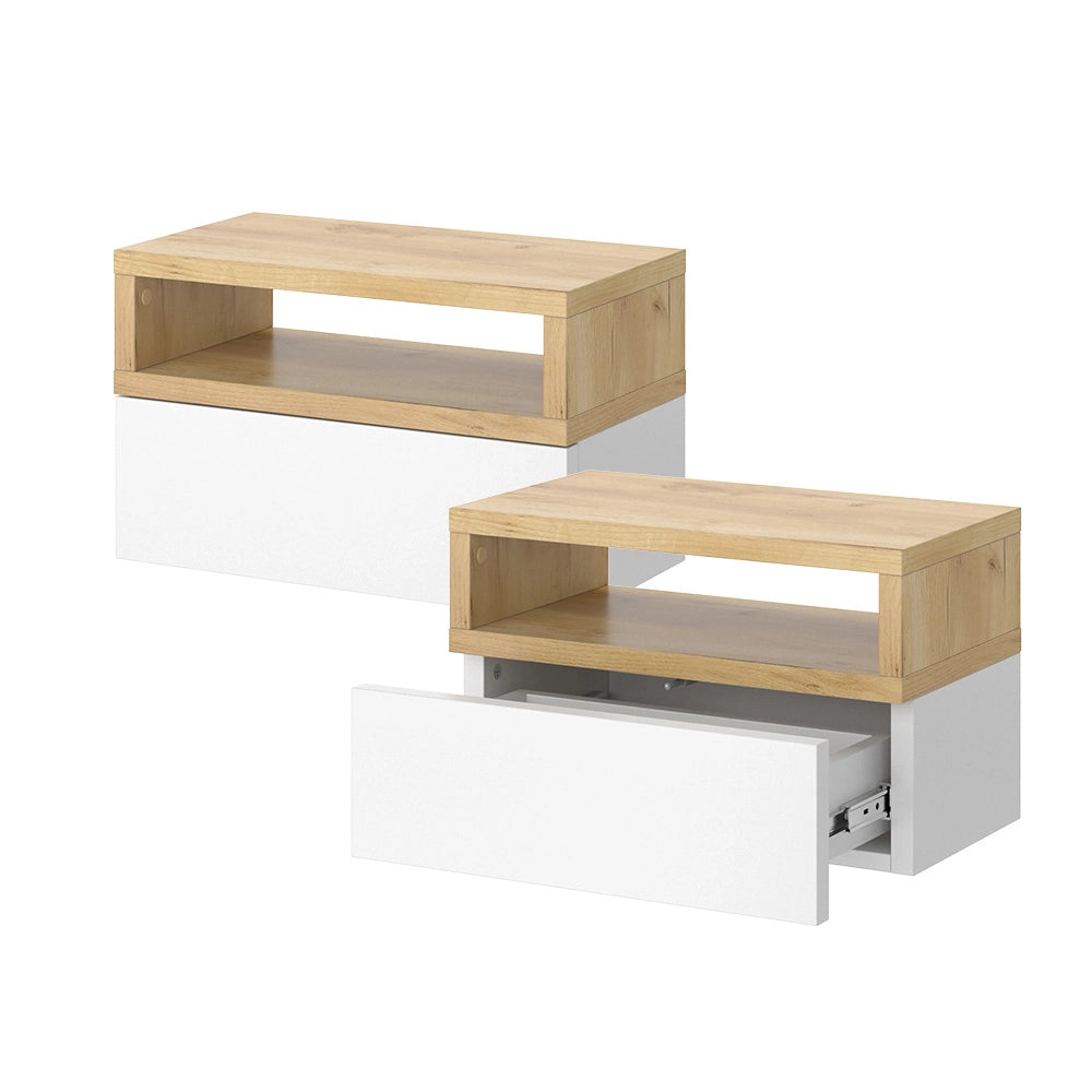 Vicco Comodino camera da letto Quercia dorata 45 x 28 cm Set di 2
