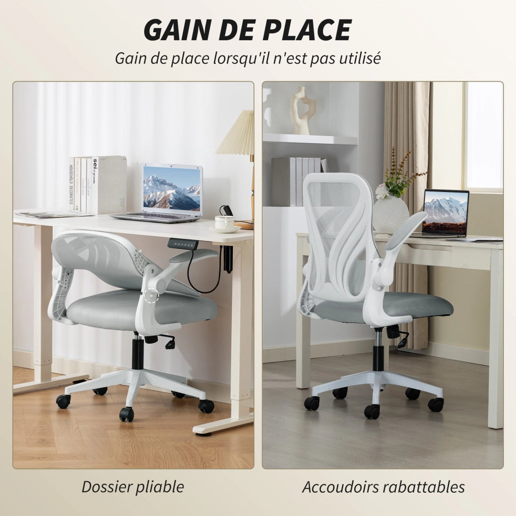Sedia da ufficio ergonomica ¨C zephmum ¨C grigio 73x62x101-111cm