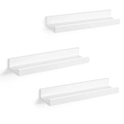Set di 3 mensole da parete sospese in MDF 38 x 10 cm per cornici libri esposizione stoccaggio bianco 3 12_0002876