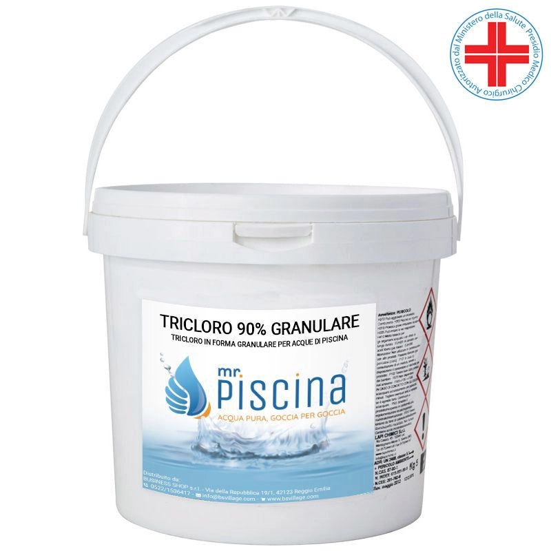 TRICLORO 90% GRANULARE per piscina, presidio medico chirurgico Quantità confezione: 1 pezzo