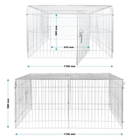 Recinto per piccoli animali 144 x 116 x 58 cm con telo parasole recinzione per conigli e lepri