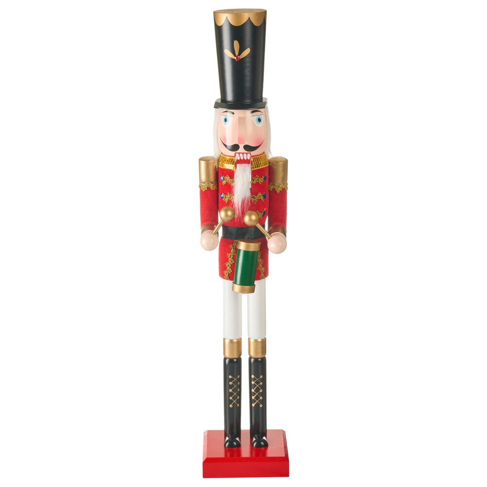 Statuetta schiaccianoci in legno di pino rosso Decorazione natalizia fatta a mano soggiorno salotto elegante e glamour