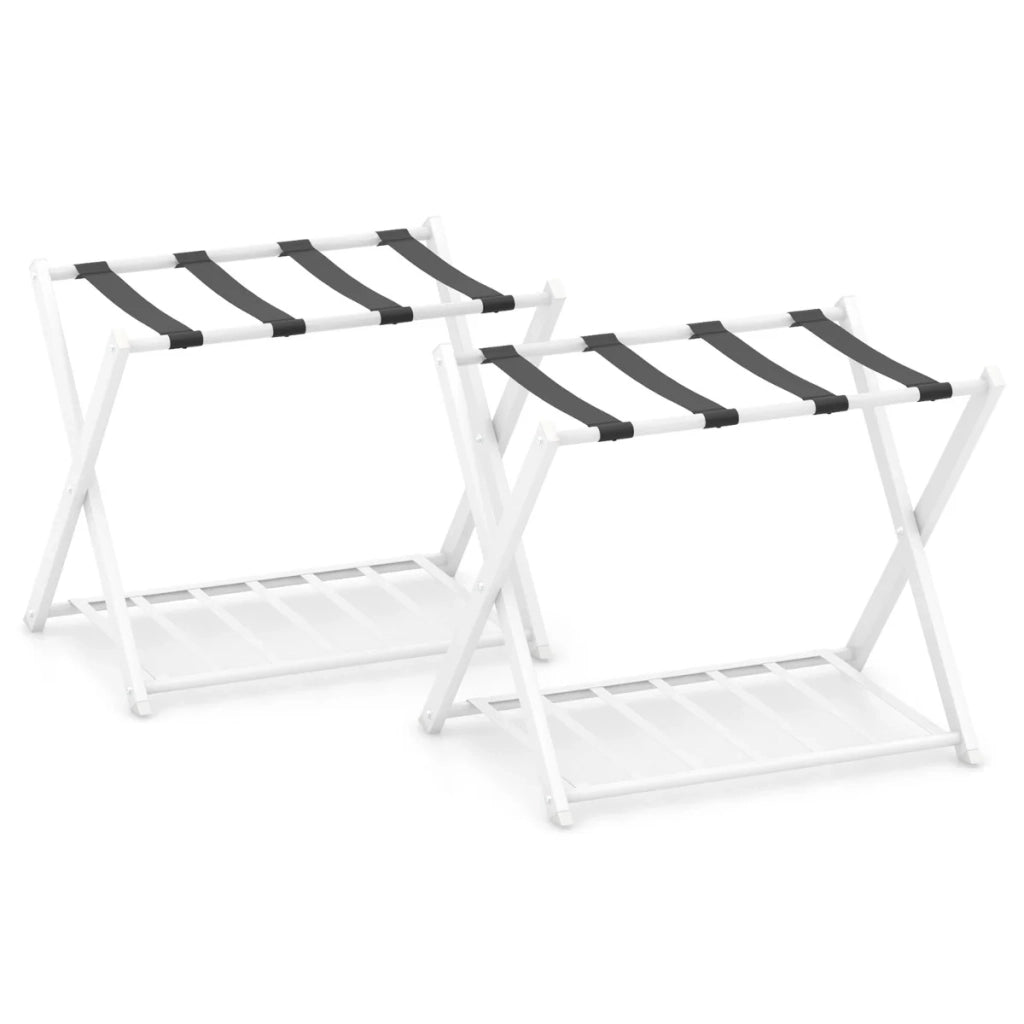 Set di 2 portapacchi pieghevoli 68 x 43 x 58 cm salvaspazio e organizzazione moderna metallo bianco 20_0009869