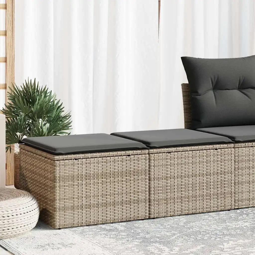Set Divano Giardino 2 pz con Cuscini-Sofa da Giardino-Divanetto da esterno Grigio Polyrattan Acacia 991610
