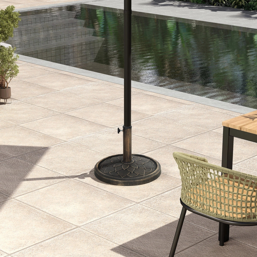 Base per Ombrellone Ø46x34 cm da 12 kg in Resina Metallo e Cemento Bronzo