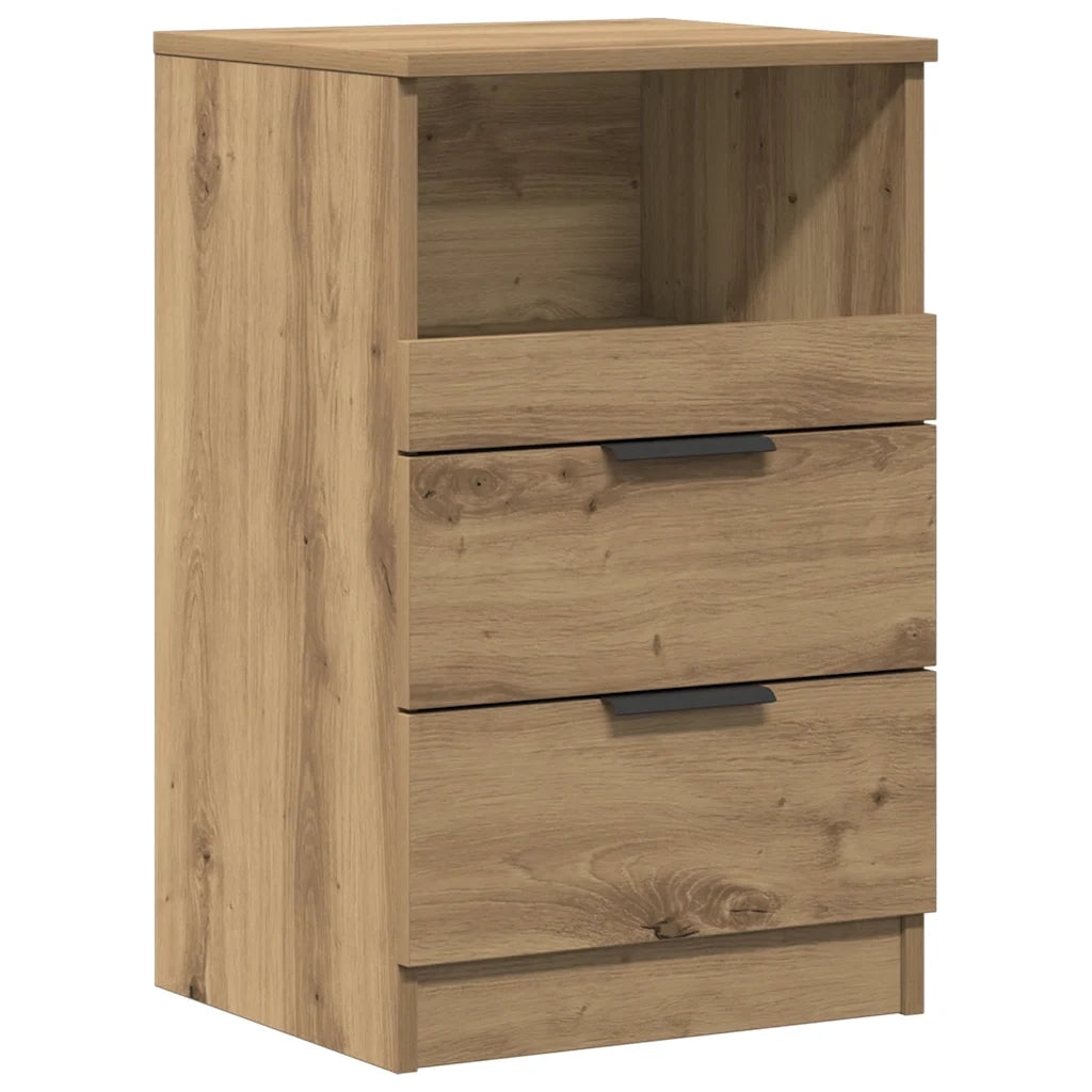 Comodino | Armadio da Notte | Mobiletto da notte Rovere Artigianale 40x36x65 cm in Legno Multistrato
