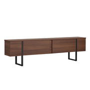 Porta TV in legno "Onera" - 180 x 30 x 50 cm - Noce / Nero