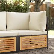 Divano Angolare Giardino con Cuscini-Sofa da Giardino-Divanetto da esterno Legno Massello di Acacia 978962