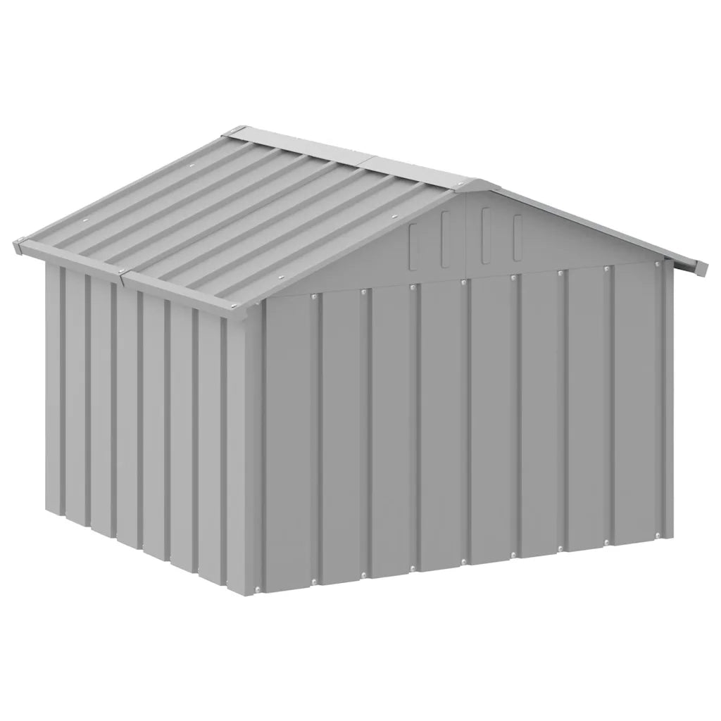 Casetta per Cani grigio 116,5x103x81,5 cm Acciaio Zincato 171542
